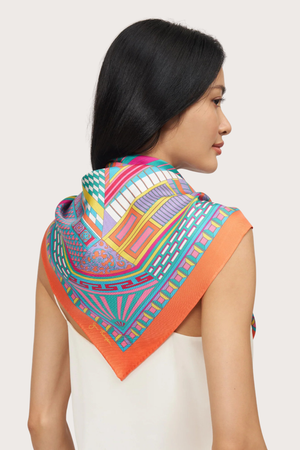 Shape of Jim Thompson House Silk Scarf in Orange