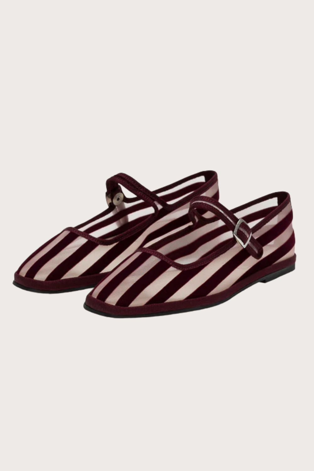 Bambinetta Stripes Burgundy Fishnet & Velvet