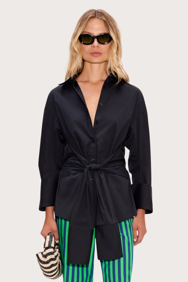 Inna Poplin Top - Black