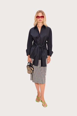 Inna Poplin Top - Black
