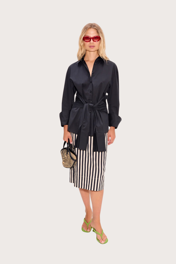 Inna Poplin Top - Black