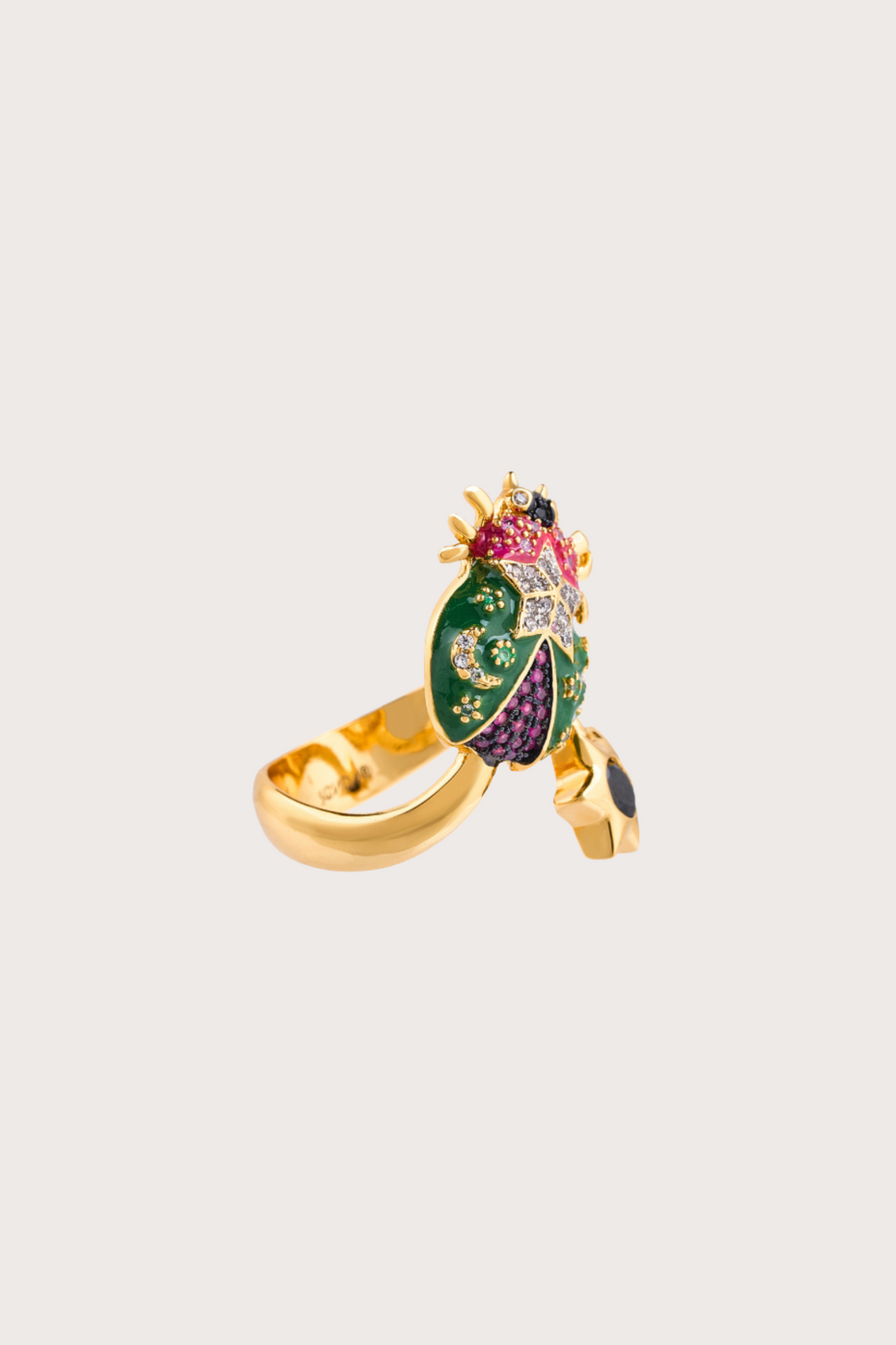 Thea Green Granate Ring