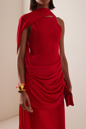 Gigi Chiffon Dress in Red