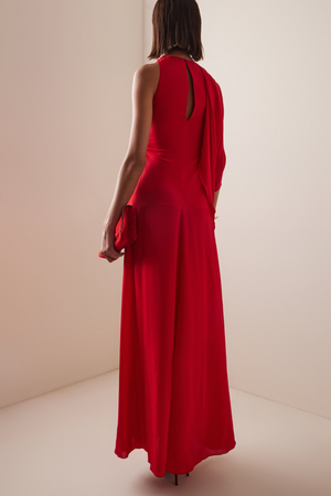Gigi Chiffon Dress in Red