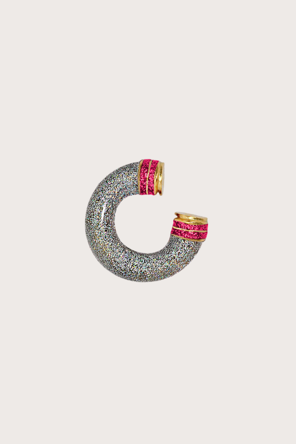 Earcuff Orbit Mini Glitter - Silver Rainbow