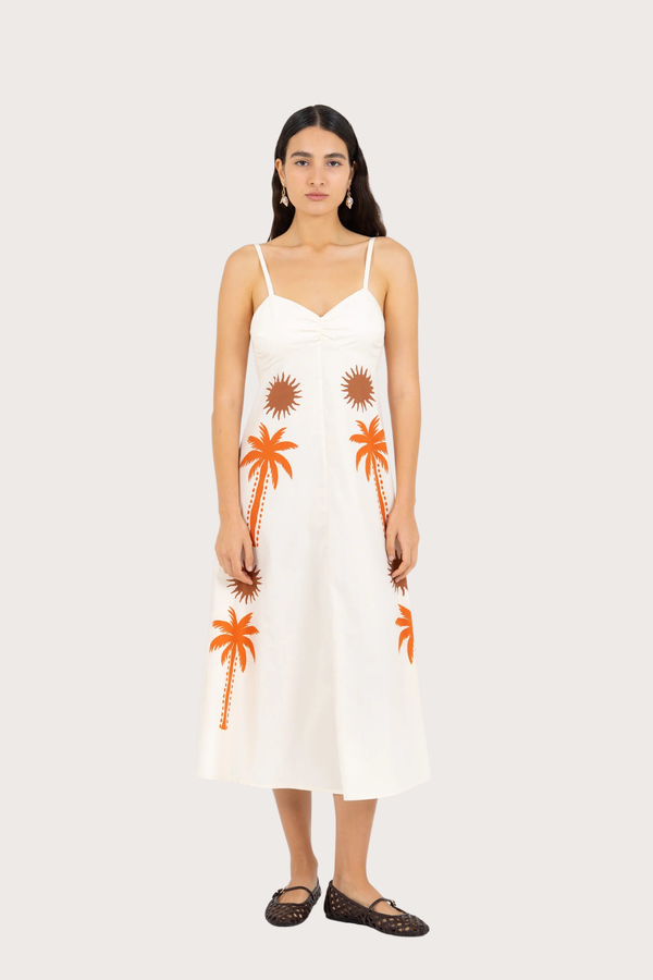 Lux Palm-Printed Dress