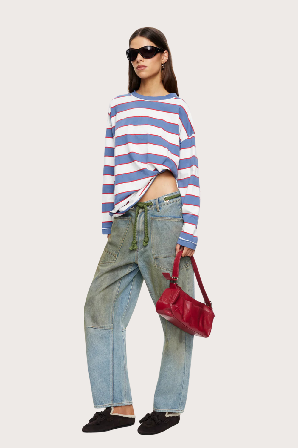 Horizon Long Sleeve in Dusty Blue Stripe