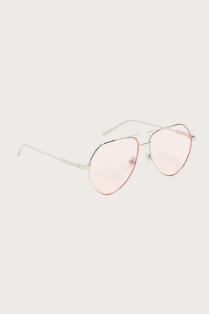 Sam in Silver Metal Pink Lens