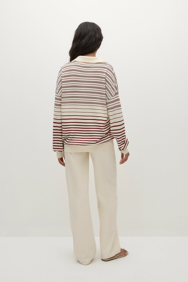 Harlow Oversized Polo - Red Cream