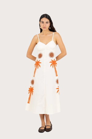 Lux Palm-Printed Dress