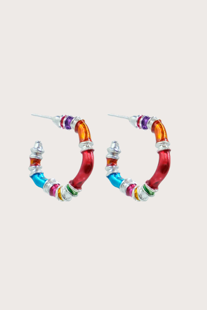 Candongas Looms Baby Plata - Rainbow