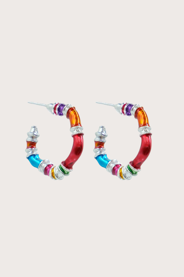 Candongas Looms Baby Plata - Rainbow