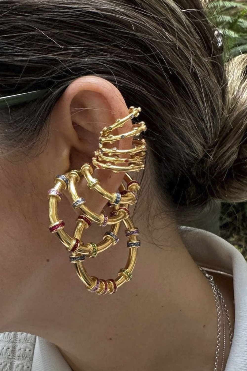 Earcuff Triple Glitter - Rainbow Glitter