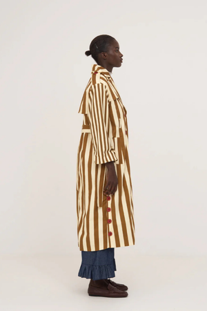 Elevator Striped Oversize Trench Coat