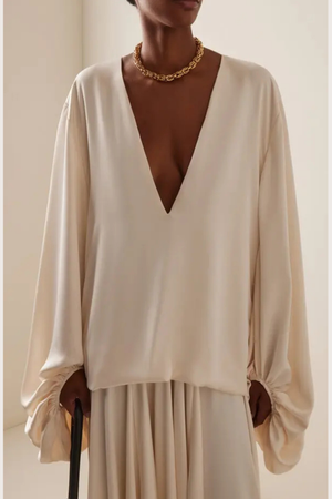 Kimora Satin Dress in Ivory