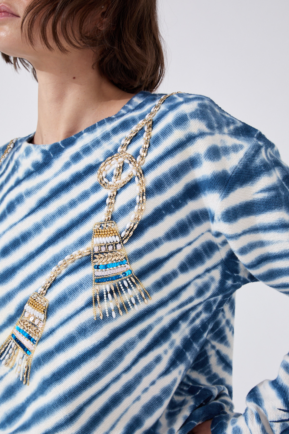 Tassel Beaded Sweatshirt