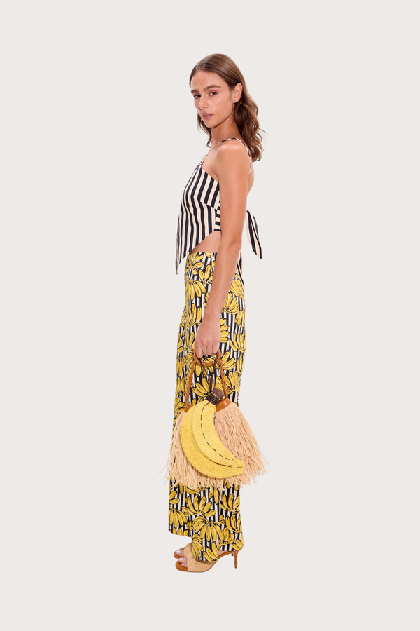Pia Poplin Pant Banana Stripe