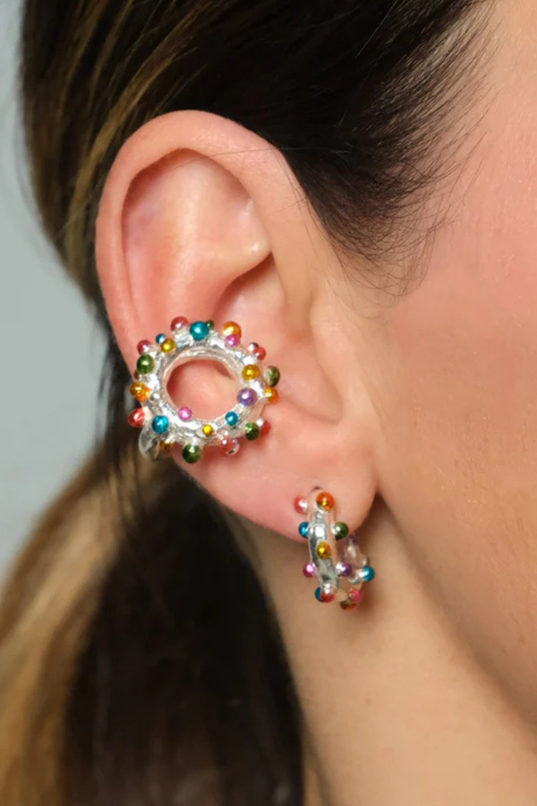 Earcuff AsteroiDS Plata - Rainbow Metalizado