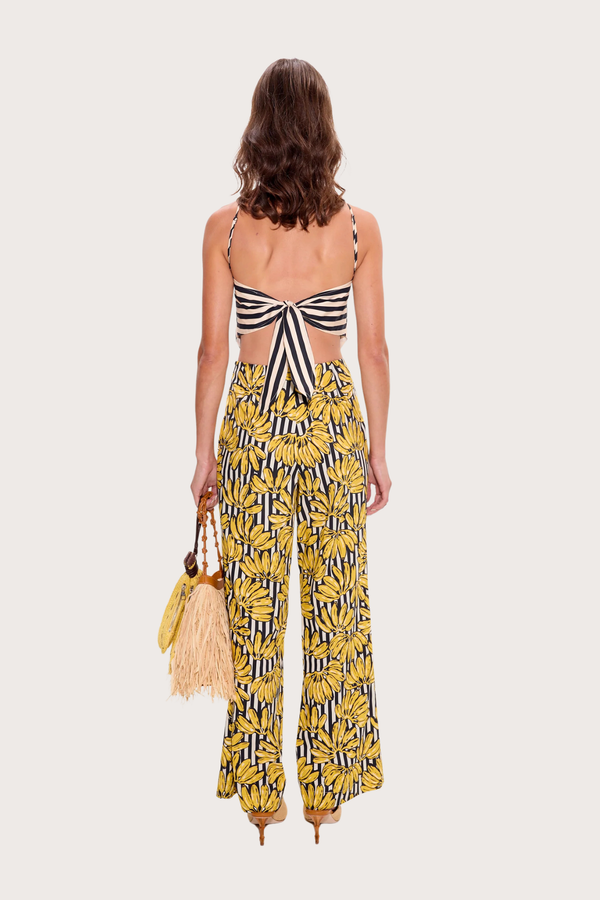 Pia Poplin Pant Banana Stripe