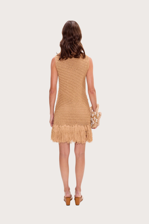 Mira Crochet Mini Dress in Natural