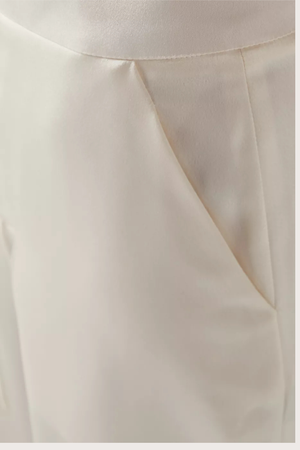 Sally Satin Pants in Ivory Coast
