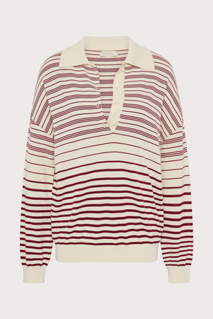 Harlow Oversized Polo - Red Cream