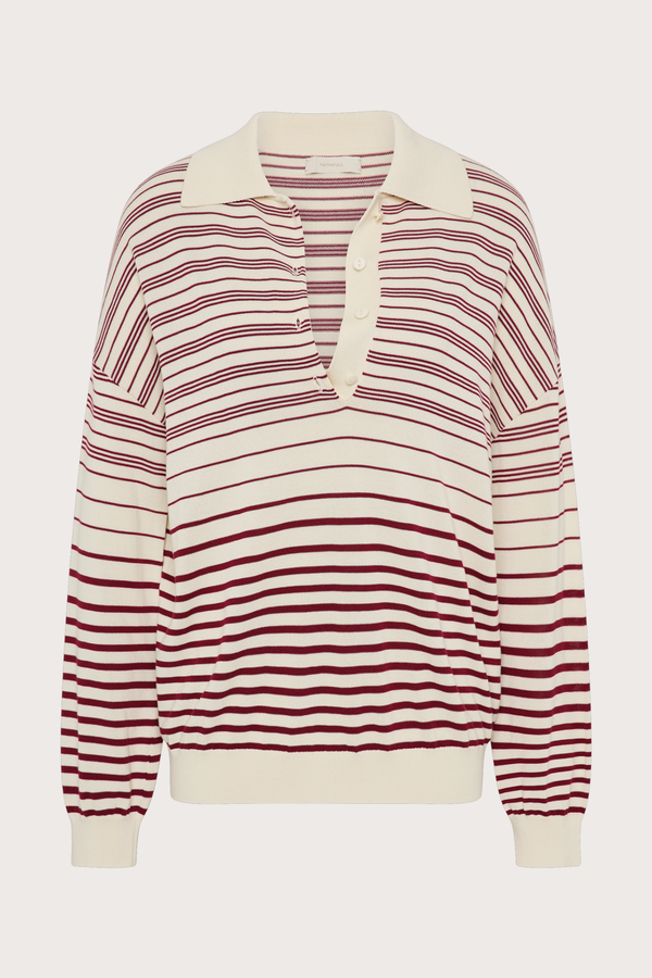 Harlow Oversized Polo - Red Cream