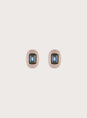 Sublime Misi Pave Crystal Acqua Hoop Earrings