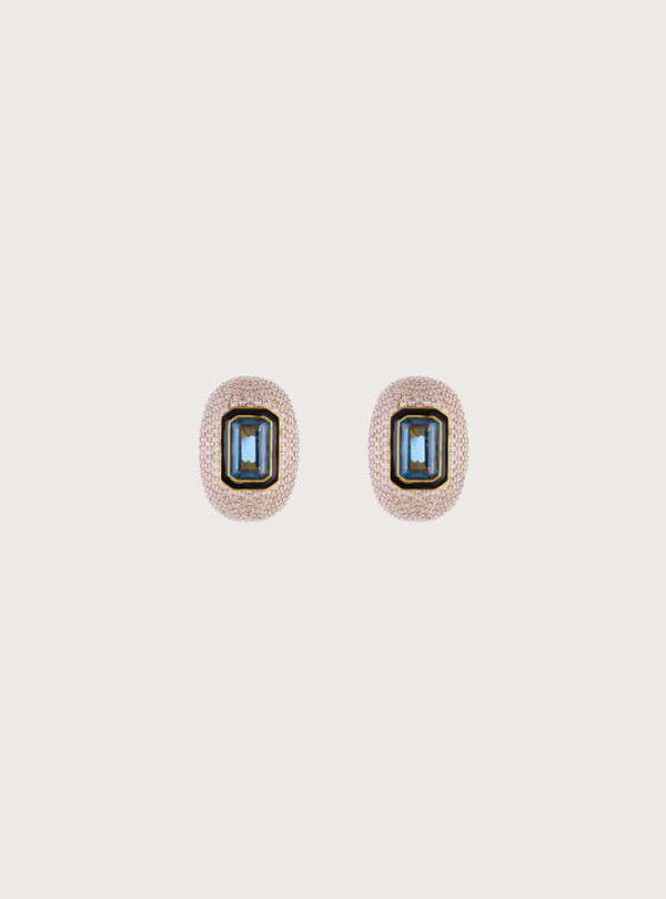 Sublime Misi Pave Crystal Acqua Hoop Earrings