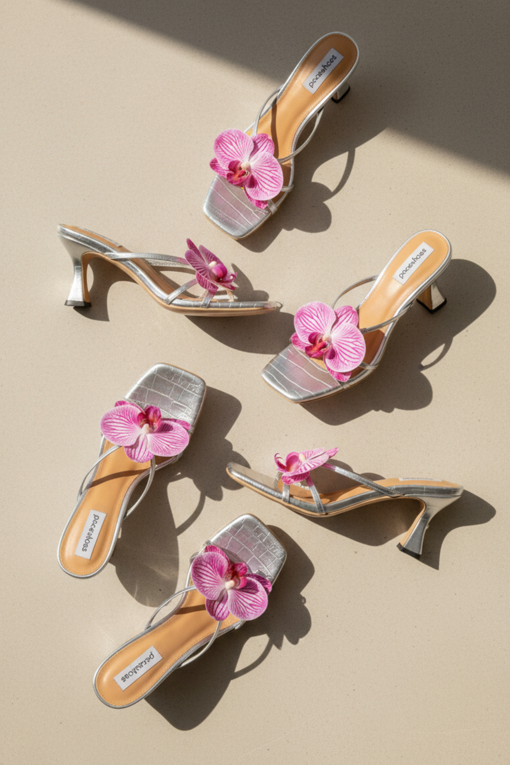 Garden Series Sandals in Coral Silver Croc