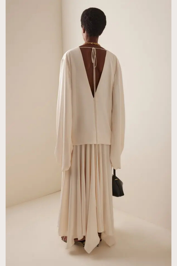 Kimora Satin Dress in Ivory
