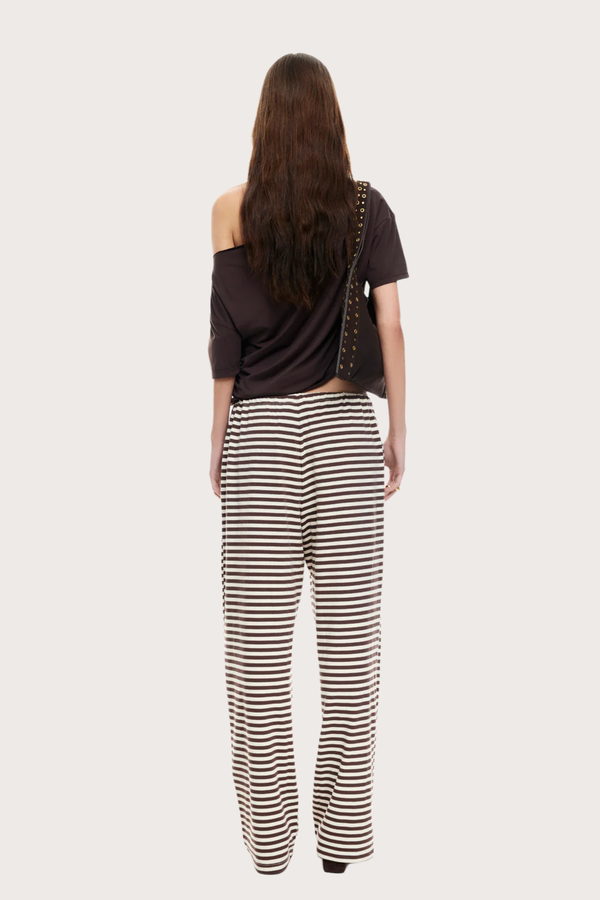 Bloom Pant in Dark Chocolate Stripe