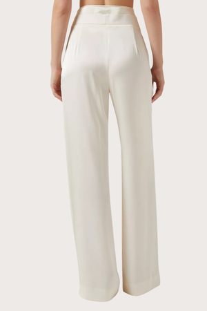 Sally Satin Pants in Ivory Coast