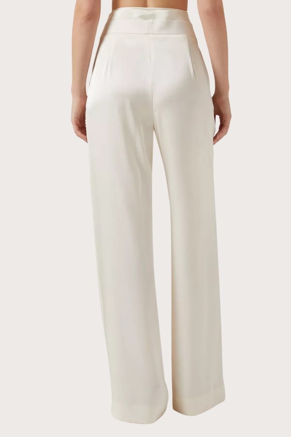 Sally Satin Pants in Ivory Coast