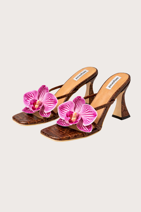 Garden Series in Coral Brown Croc