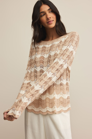 Azura Stripe Crochet Sweater