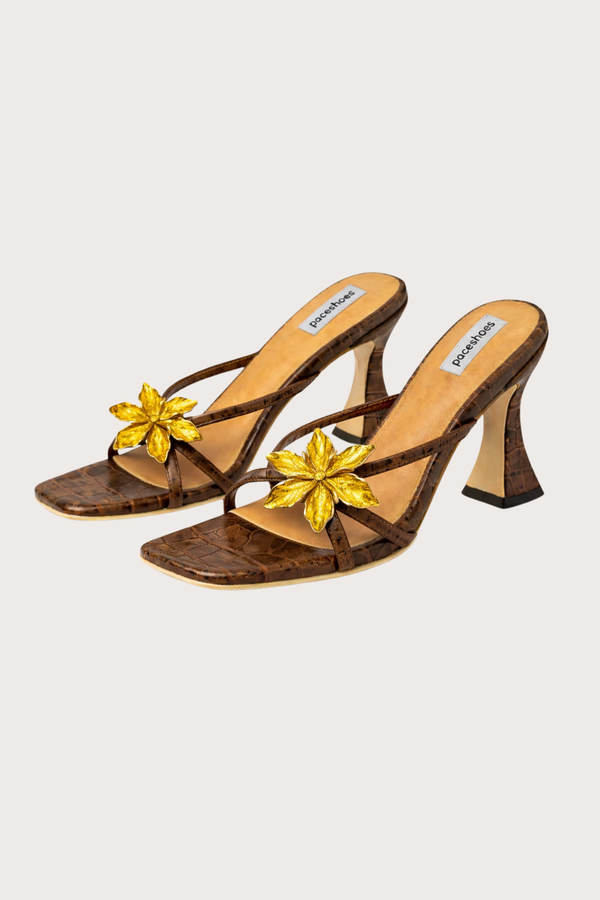 Garden Series in Coral Brown Croc