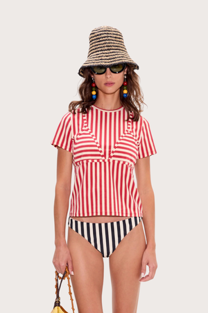 Kini Stripes Tee Venetian Red Stripe