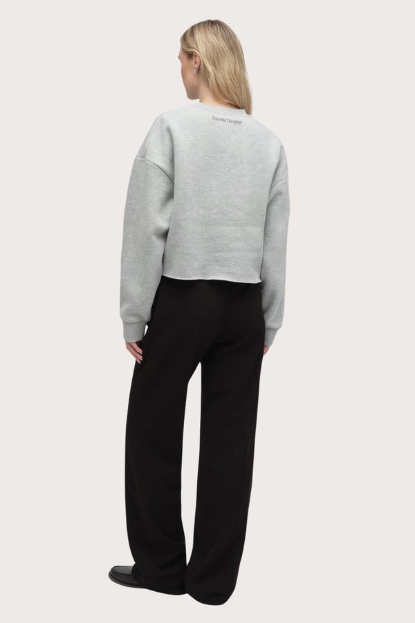 The Cropped Mom of The Year Sweatshirt in Heather Grey Burgundy
