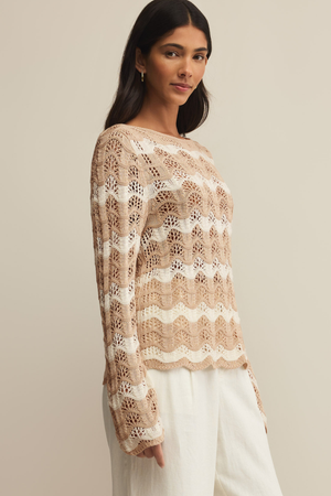Azura Stripe Crochet Sweater