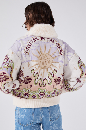 Written in the Stars Jet Jacquard Bomber Cream