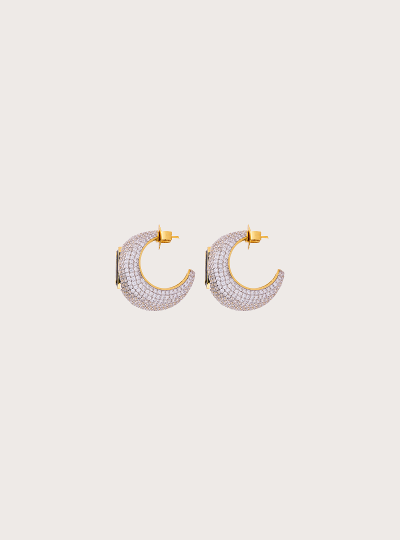 Sublime Misi Pave Crystal Acqua Hoop Earrings