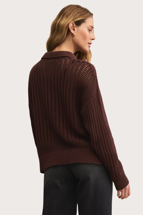 Looking Glass Polo Sweater in Sandalwood