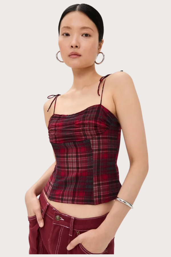 Humphrey Cami in Crimson Plaid