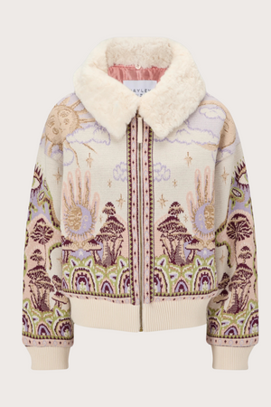 Written in the Stars Jet Jacquard Bomber Cream