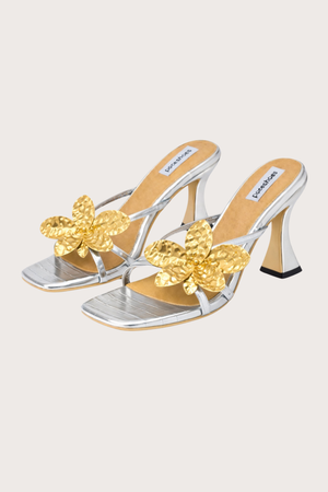 Garden Series Sandals in Coral Silver Croc