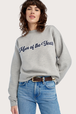 The Mom of The Year Varsity Sweatshirt in Heather Gray