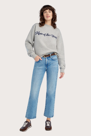 The Mom of The Year Varsity Sweatshirt in Heather Gray