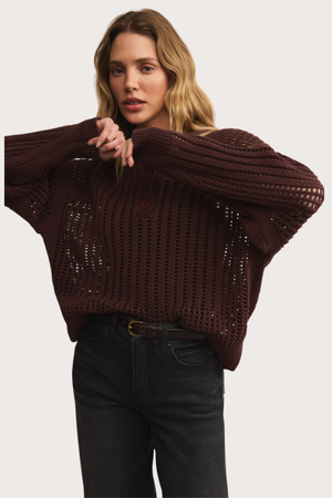 Looking Glass Polo Sweater in Sandalwood