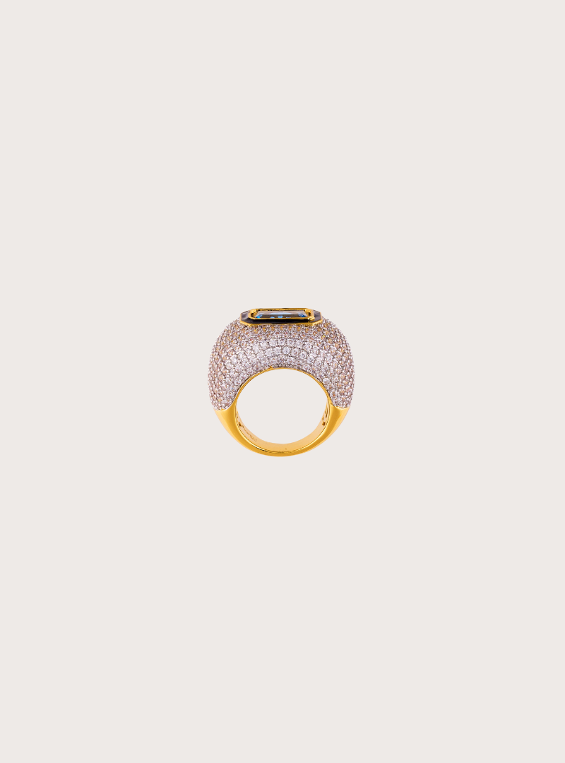 Sublime Misi Pave Crystal Acqua Ring